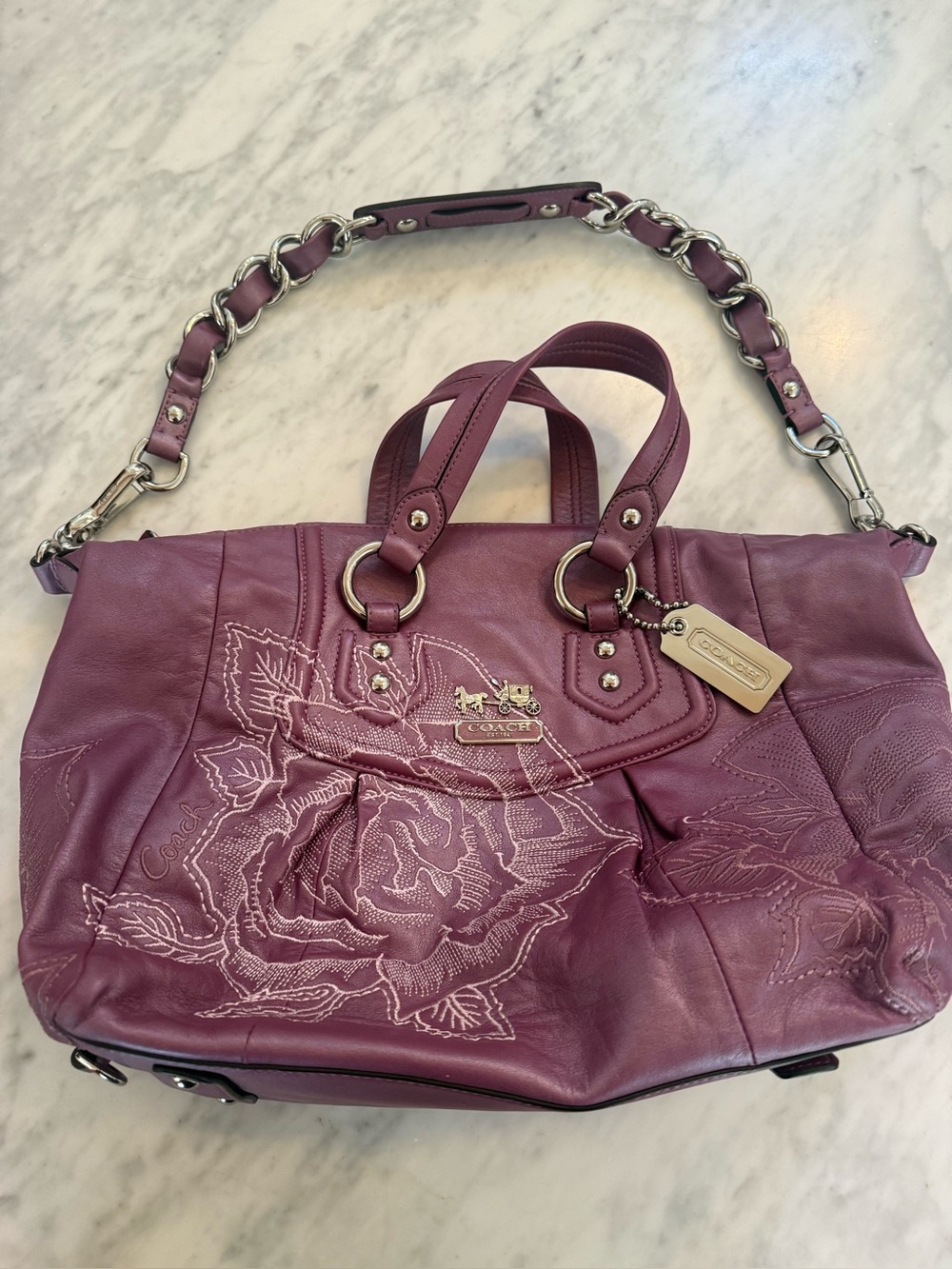 RARE Coach 14957 Madison Floral Embroidered Audrey Violet Shanghai 2010 Bag